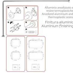 Telaio box doccia angolare 80x170 cm alluminio anodizzato