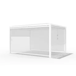 Tenda avvolgibile Calicantus Screen bianco in textilene grigio 4 m