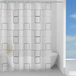 Tenda doccia Domino in peva 180x200 cm grigia
