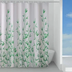 Tenda doccia Eucalipto in tessuto 180x200 cm verde