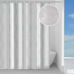Tenda doccia Neve in tessuto 180x200 cm bianco