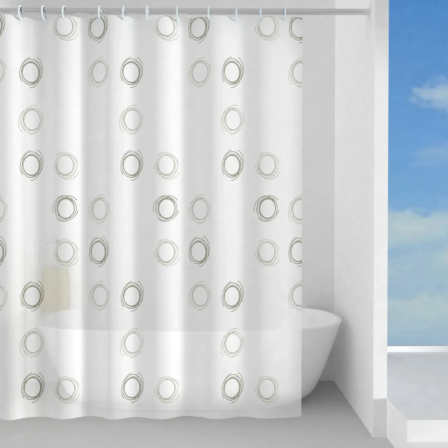 Tenda doccia Nidi in peva 180x200 cm grigia