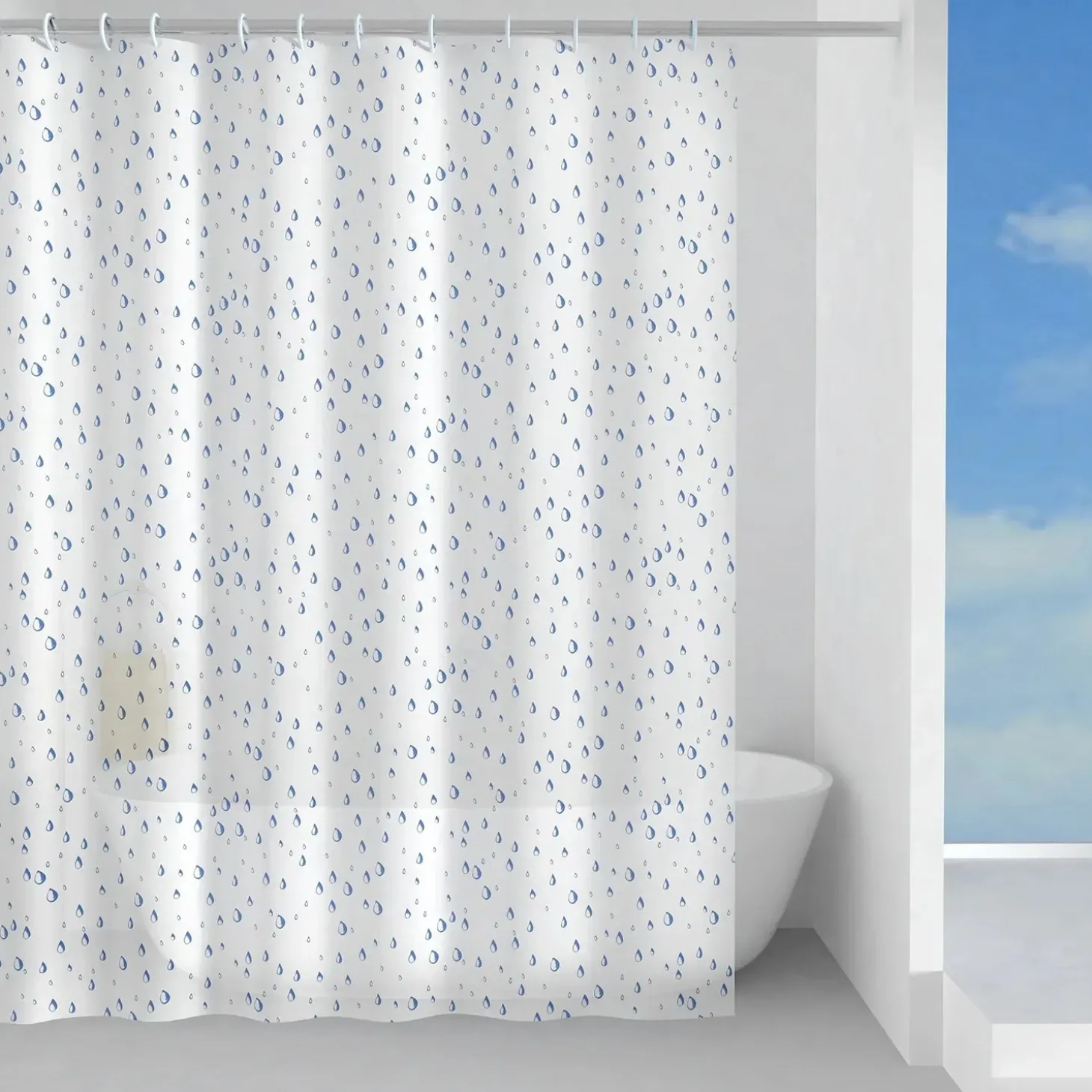 Tenda doccia Rugiada in peva 120x200 cm azzurra