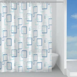 Tenda doccia Tablet in peva 240x200 cm azzurra