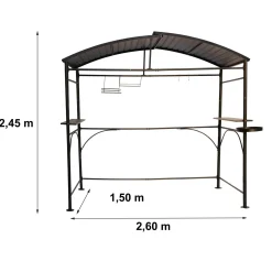Tettoia barbecue in acciaio antracite 240x150 cm