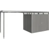 Tettoia laterale casetta giardino Biohort HighLine H2 grigio quarzo metallizzato