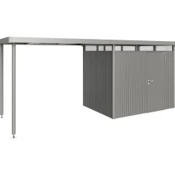 Tettoia laterale casetta giardino Biohort HighLine H2 grigio quarzo metallizzato