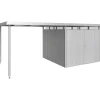 Tettoia laterale per casetta da giardino Biohort HighLine H4 argento metallizzat
