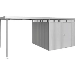 Tettoia laterale per casetta da giardino Biohort HighLine H4 argento metallizzat