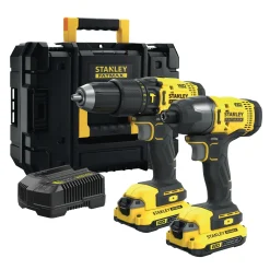 Trapano avvitatore e avvitatore ad impulsi Kit Stanley SFMCK465D2T-QW 18 V
