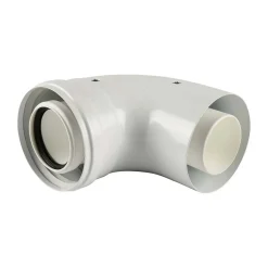Tubo curvo coassiale per caldaia 90° Baxi Ø 60-100 mm bianco