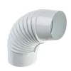Tubo curva porcellanata pieghettata bianco 90° Ø 13 cm