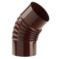 Tubo curva porcellanata pieghettata marrone 45° Ø 10 cm