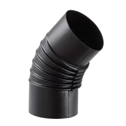 Tubo curva porcellanata pieghettata nero opaco 45° Ø 12 cm