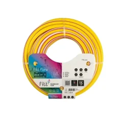 Tubo irrigazione rinforzato in maglia con spirale 25 m x Ø 15 mm giallo-rosso