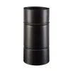 Tubo smaltato lineare porcellanato nero opaco L 25 cm Ø 12 cm