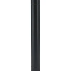 Tubo smaltato lineare porcellanato nero opaco L 100 cm Ø 15 cm