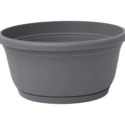 Unica Ciotola con sottovaso 25 cm grigio Fumo Light