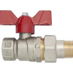 Valvola a sfera 1/2" MF con bocchettone e farfalla