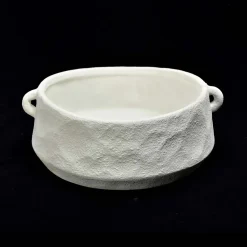 Vaso in ceramica 30x30xH12,5 cm bianco
