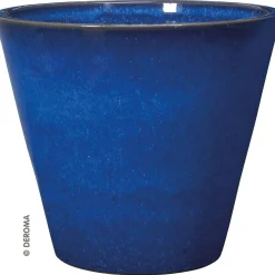 Vaso in terracotta smaltata Kinfolk Deroma blu Ø 23 cm