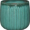 Vaso per piante ceramica smaltata 36x32.5 cm verde
