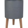 Vaso per piante in cemento con treppiedi 24x24x35 cm antracite