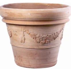 Vaso per piante in terracotta doppio bordo festonato ø 50 cm