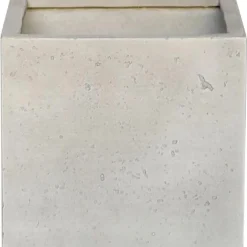 Vaso quadrato Fibreclay grigio 28x28x26 cm