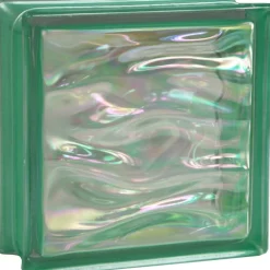 Vetrocemento BM Aqua madreperla smeraldo 19x19x8 cm
