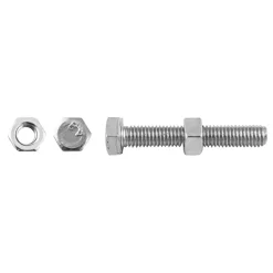 Viti di ferro a testa esagonale 6x40 mm con dado inox 15 pz