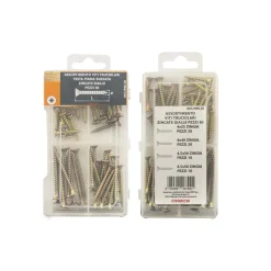Viti per legno a testa piana svasata zincate gialle x60 pz