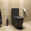 Wc Arc filo muro monobloco con sedile soft-close 65x36 cm nero opaco