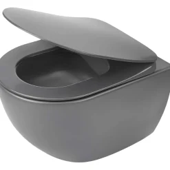 WC sospeso a parete Artemides con sedile senza bordo 36x35,5 cm antracite