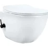 WC sospeso Artemides con funzione bidet miscelatore 37x35 cm bianco e nero