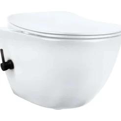 WC sospeso Artemides con funzione bidet miscelatore 37x35 cm bianco e nero