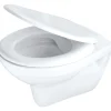 WC sospeso con sedile senza bordo 37,5x35,5 cm bianco