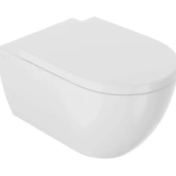 Wc sospeso con sedile soft-close 54x36 cm bianco opaco