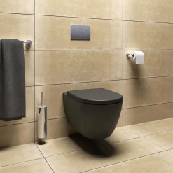 Wc sospeso con sedile soft-close 54x36 cm nero opaco