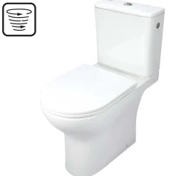 WC sospeso Genio compatto senza bordo 38,2x80,5 cm bianco