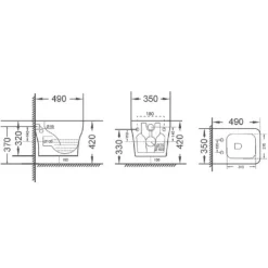Wc sospeso Serie Tulipano Rimless bianco lucido