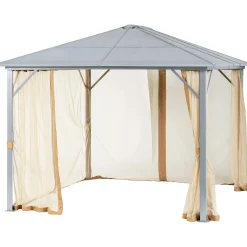 Zanzariera per gazebo Casai 365x300x258 cm nero 4 pz