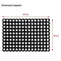 Zerbino in gomma Domino 40x60 cm